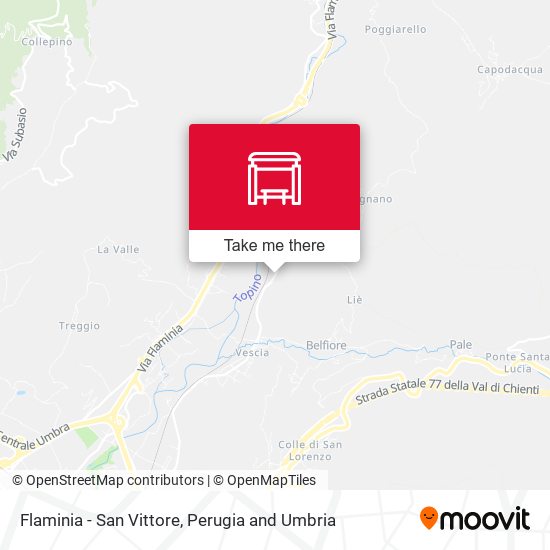 Flaminia -  San Vittore map