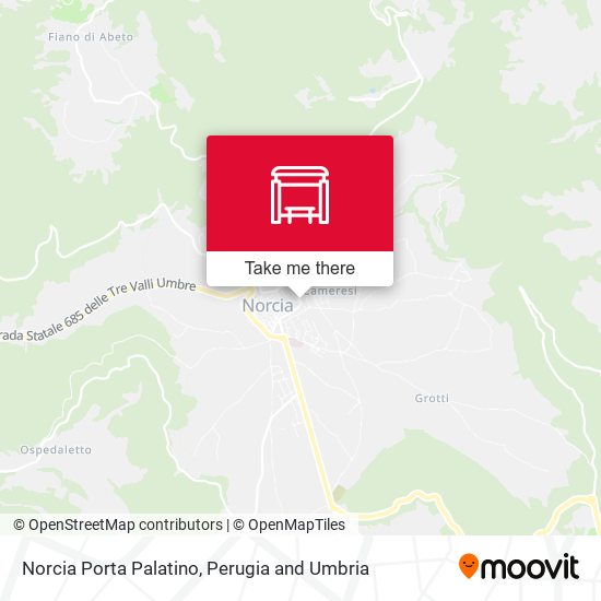 Norcia Porta Palatino map