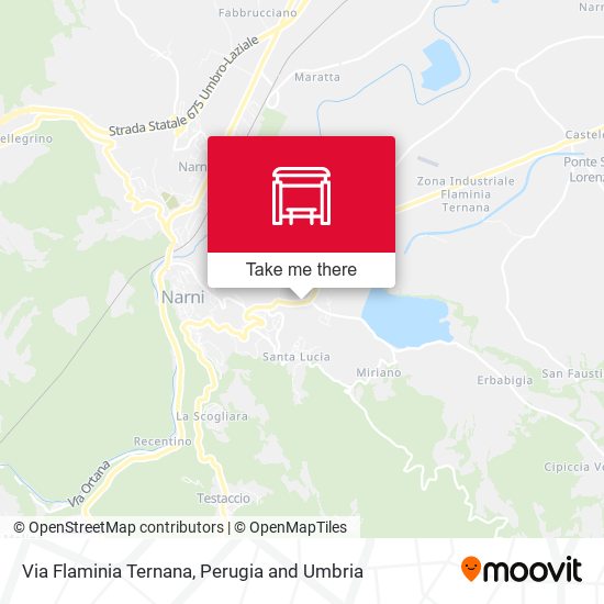 Via Flaminia Ternana map