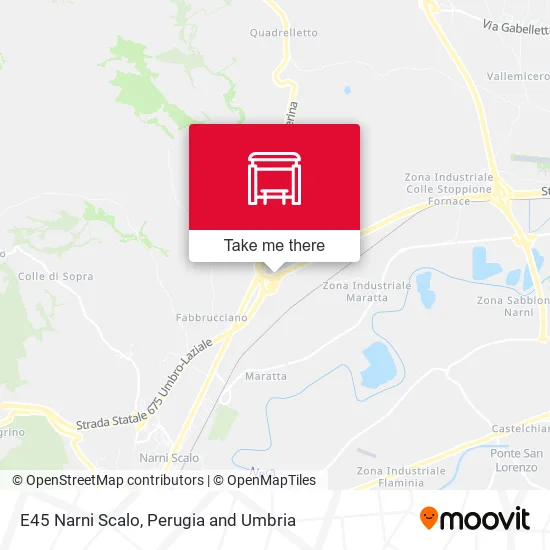 E45 Narni Scalo map