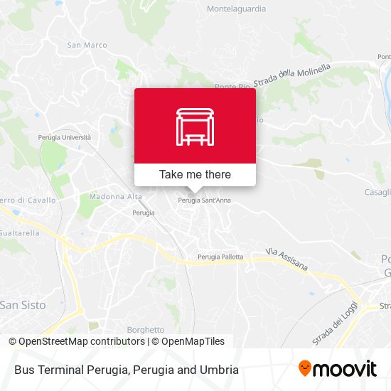 Bus Terminal Perugia map