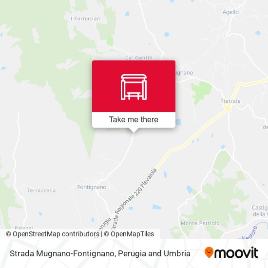 Strada Mugnano-Fontignano map