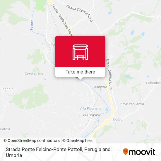 Strada Ponte Felcino-Ponte Pattoli map
