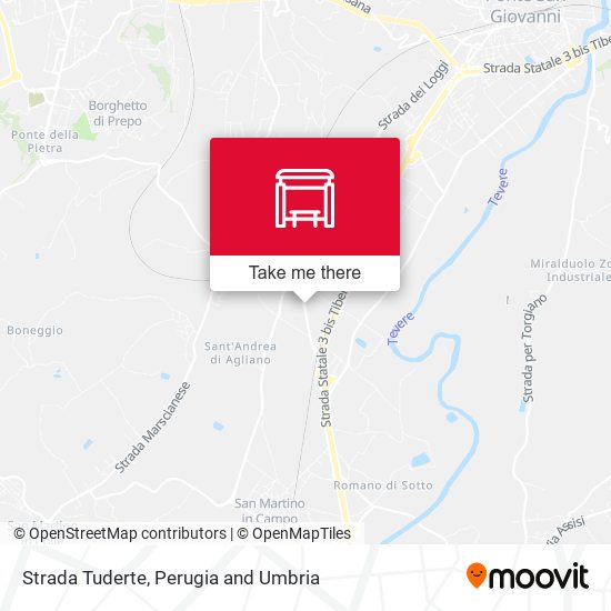 Strada Tuderte map