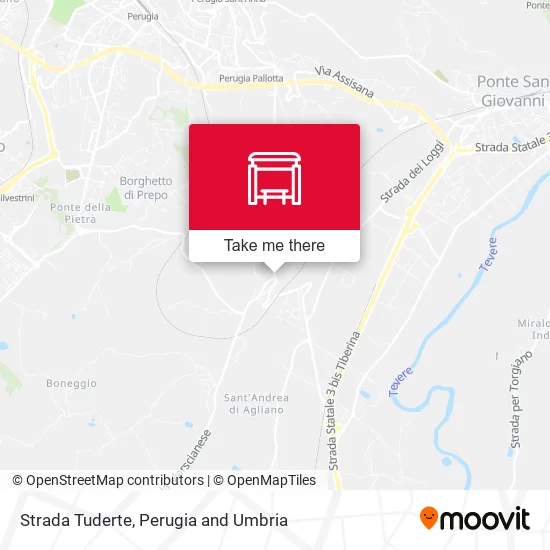 Strada Tuderte map