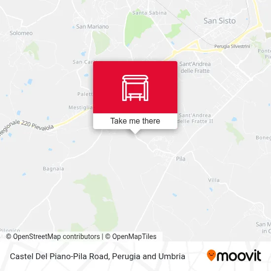 Castel Del Piano-Pila Road map