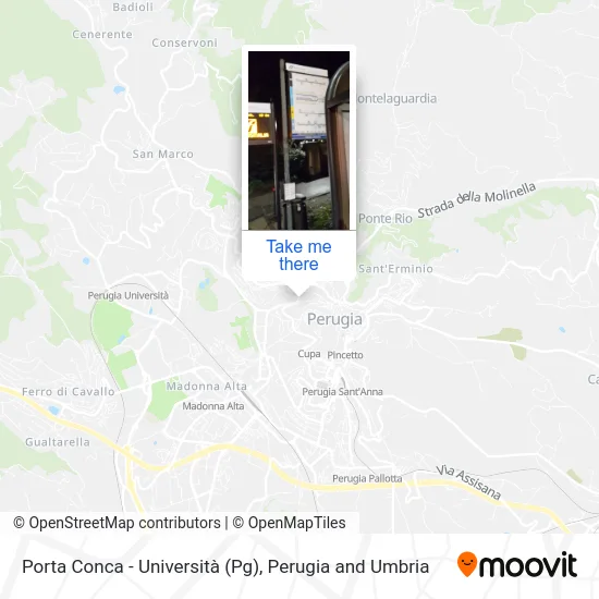 Porta Conca - Università (Pg) map