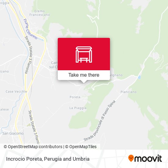 Incrocio Poreta map