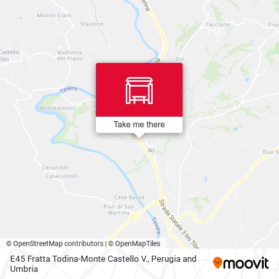 E45 Fratta Todina-Monte Castello V. map