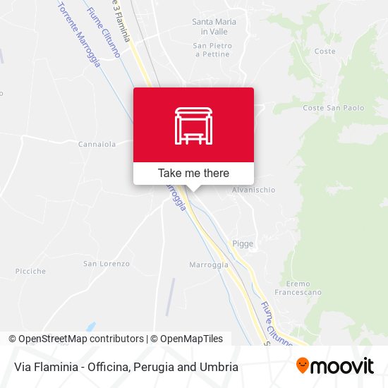 Via Flaminia - Officina map