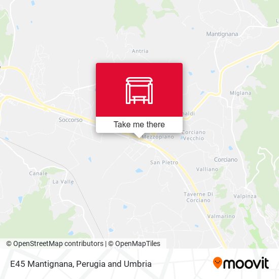 E45 Mantignana map