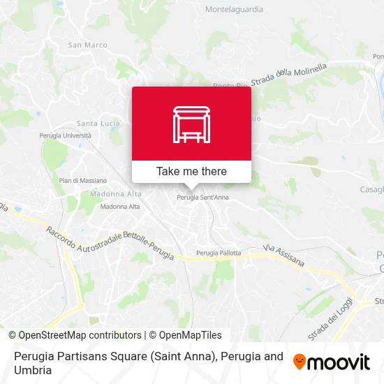 Perugia Partisans Square (Saint Anna) map