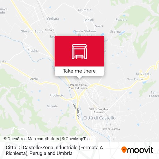 Città Di Castello-Zona Industriale (Fermata A Richiesta) map