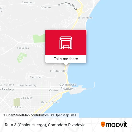 Ruta 3 (Chalet Huergo) map