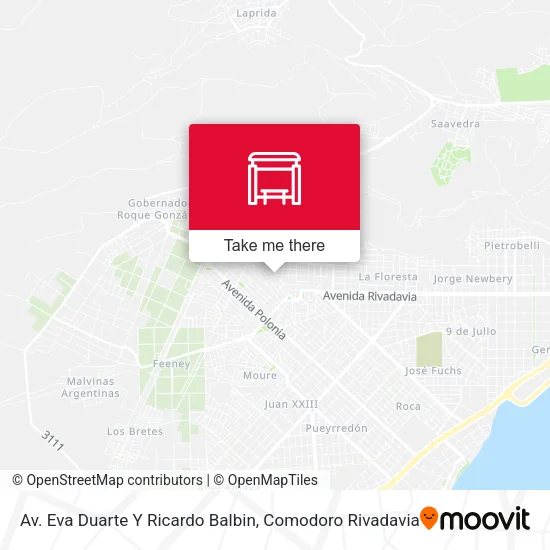 Av. Eva Duarte Y Ricardo Balbin map