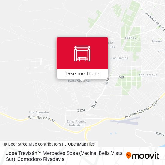 Mapa de José Trevisán Y Mercedes Sosa (Vecinal Bella Vista Sur)