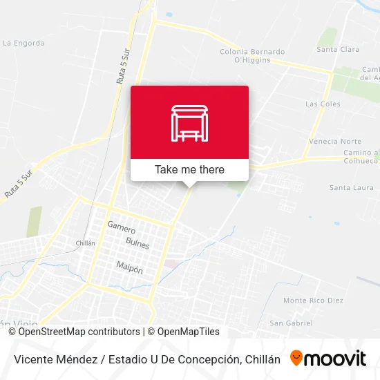 Mapa de Vicente Méndez / Estadio U De Concepción