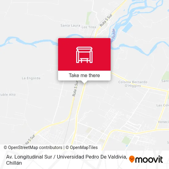 Mapa de Av. Longitudinal Sur / Universidad Pedro De Valdivia