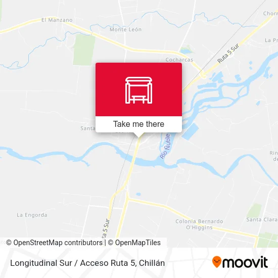 Mapa de Longitudinal Sur / Acceso Ruta 5