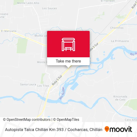 Mapa de Autopista Talca Chillán Km 393 / Cocharcas