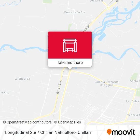 Mapa de Longitudinal Sur / Chillán Nahueltoro
