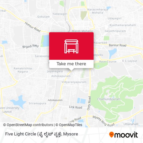 Five Light Circle (ಫೈ ಲೈಟ್ ವೃತ್ತ) map