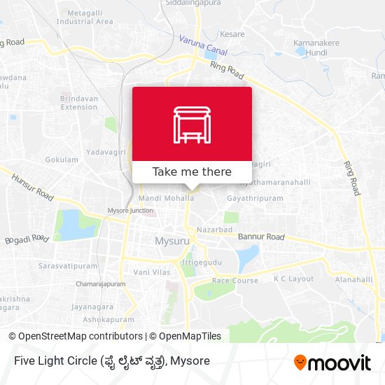 Five Light Circle (ಫೈ ಲೈಟ್ ವೃತ್ತ) map