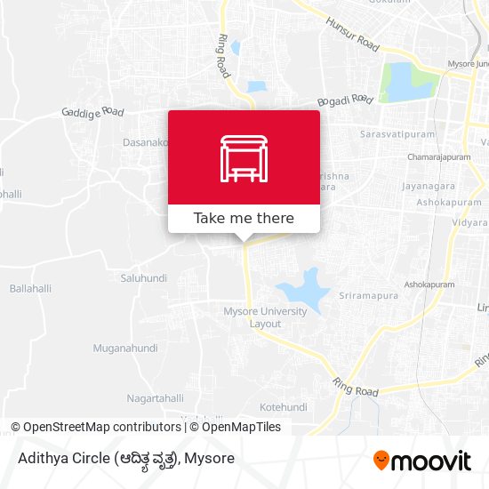 Adithya Circle (ಆದಿತ್ಯ ವೃತ್ತ) map