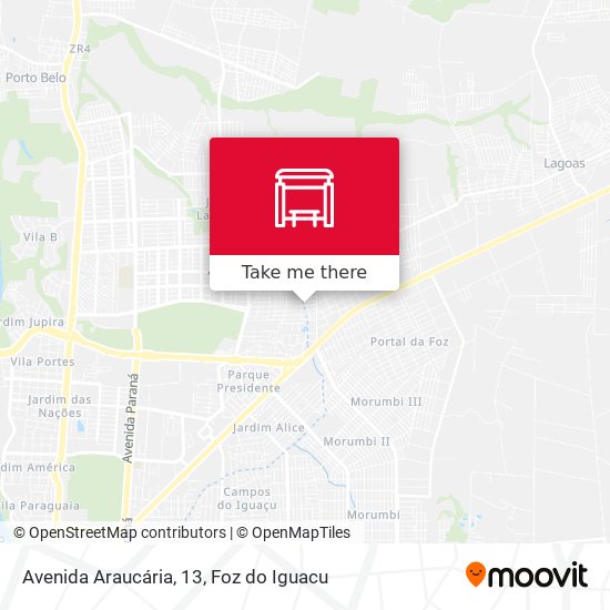 Avenida Araucária, 13 map
