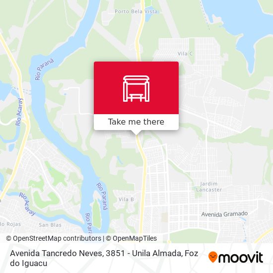 Mapa Avenida Tancredo Neves, 3851 - Unila Almada