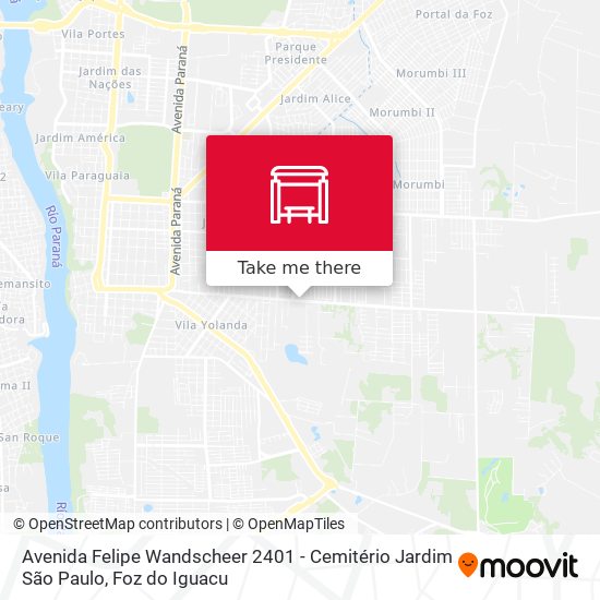 Avenida Felipe Wandscheer 2401 - Cemitério Jardim São Paulo map