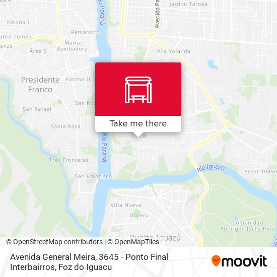 Mapa Avenida General Meira, 3645 - Ponto Final Interbairros