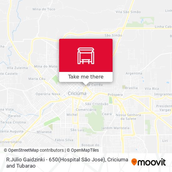 R.Júlio Gaidzinki - 650(Hospital São José) map