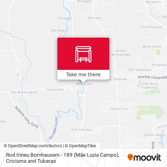 Rod.Irineu Bornhausem - 189 (Mãe Luzia Campo) map