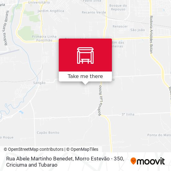 Rua Abele Martinho Benedet, Morro Estevão - 350 map