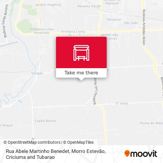 Mapa Rua Abele Martinho Benedet, Morro Estevão