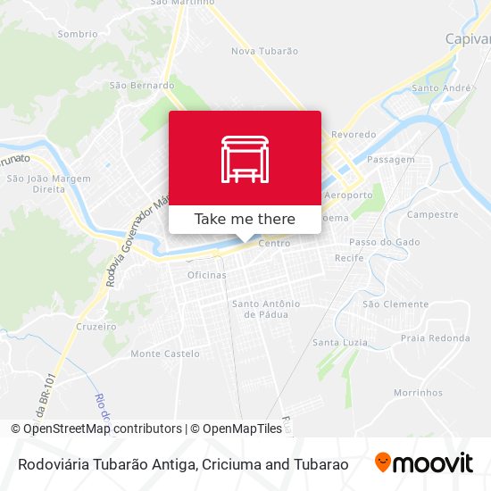 Mapa Rodoviária Tubarão Antiga