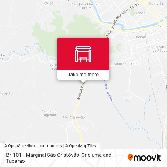 Br-101 - Marginal São Cristóvão map
