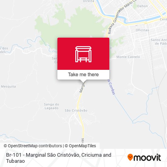 Br-101 - Marginal São Cristóvão map