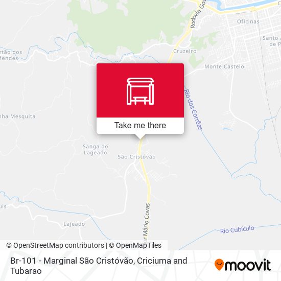Br-101 - Marginal São Cristóvão map