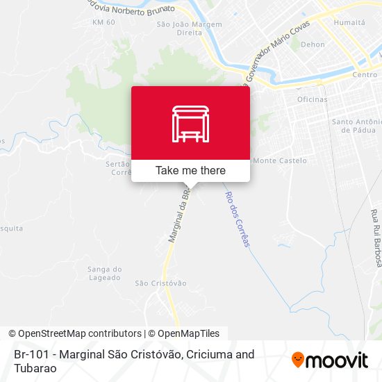 Br-101 - Marginal São Cristóvão map
