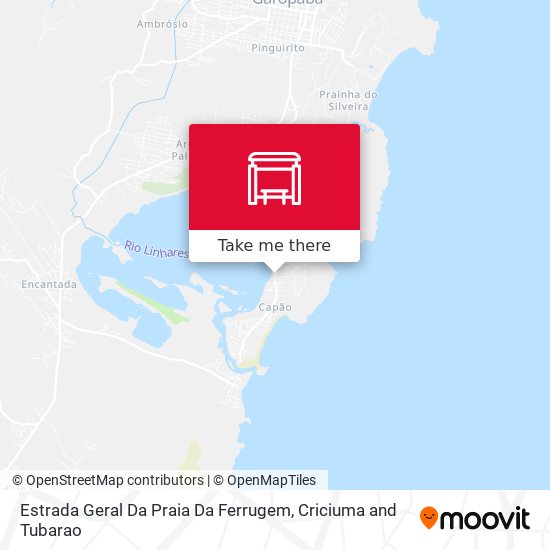 Mapa Estrada Geral Da Praia Da Ferrugem