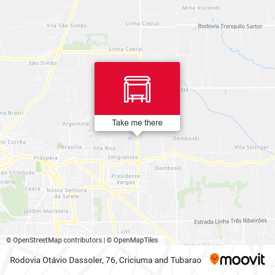 Rodovia Otávio Dassoler, 76 map