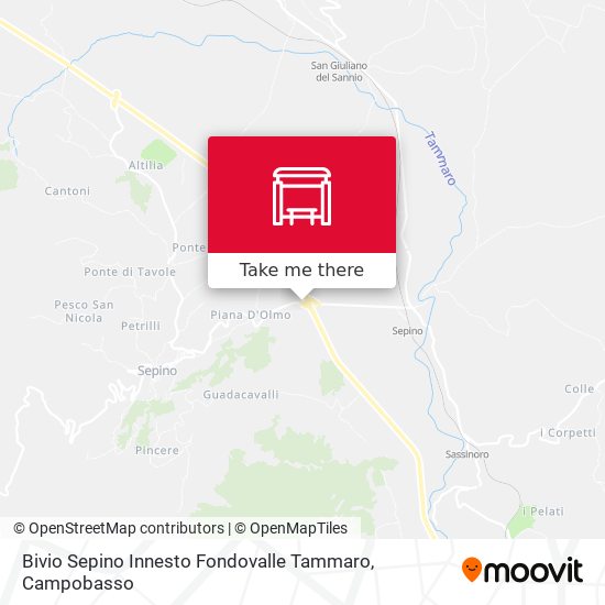 Bivio Sepino Innesto Fondovalle Tammaro map