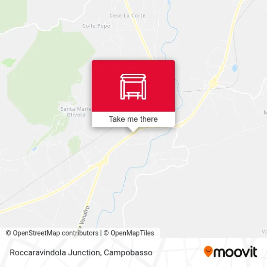 Roccaravindola Junction map