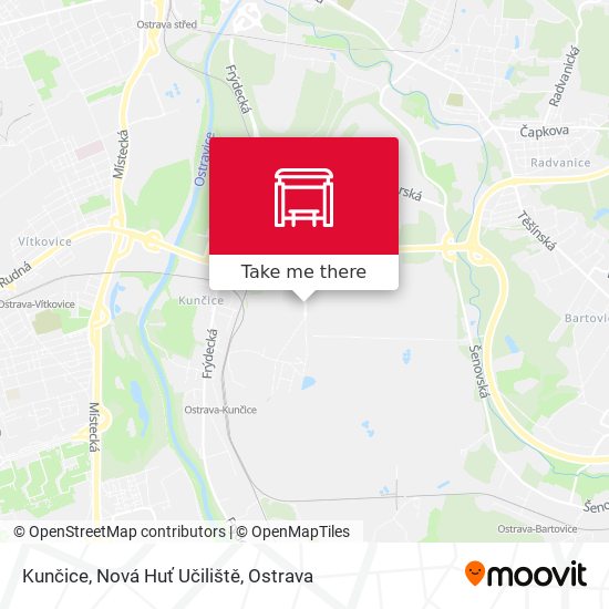 Kunčice, Nová Huť Učiliště map