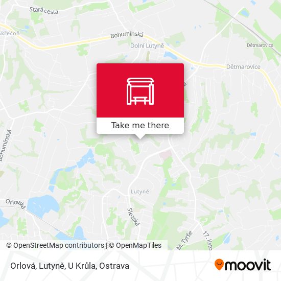 Orlová, Lutyně, U Krůla map