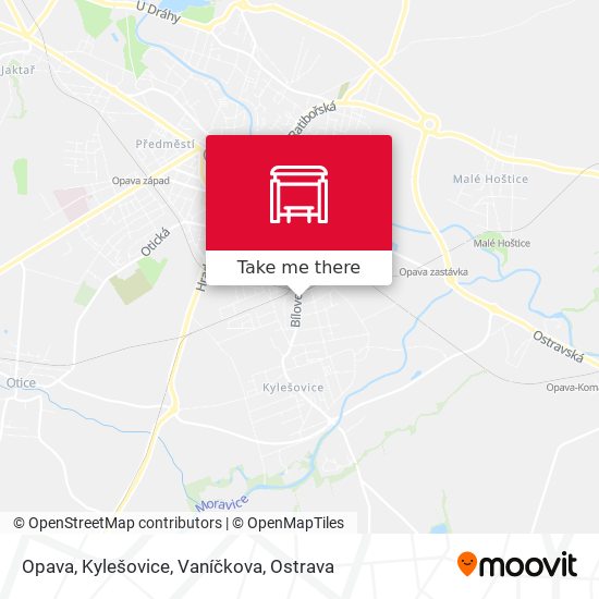 Opava, Kylešovice, Vaníčkova map