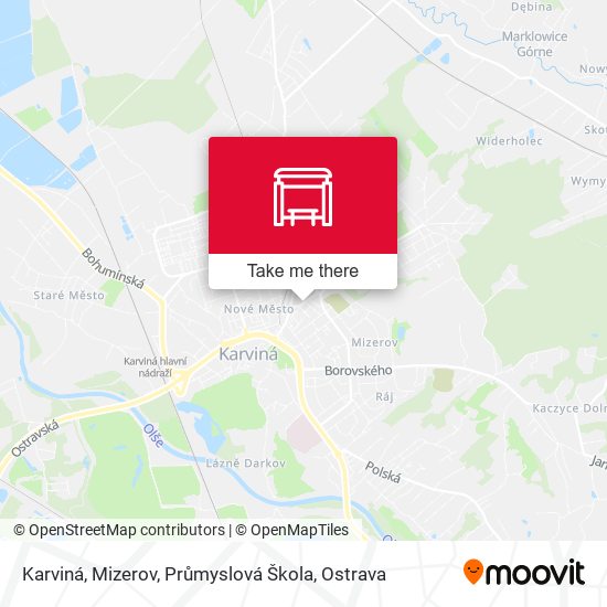 Karviná, Mizerov, Průmyslová Škola map