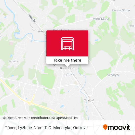 Třinec, Lyžbice, Nám. T. G. Masaryka map